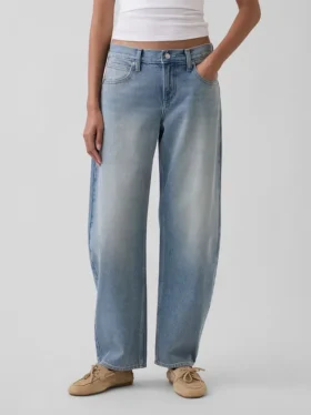 Low Rise Barrel Jeans