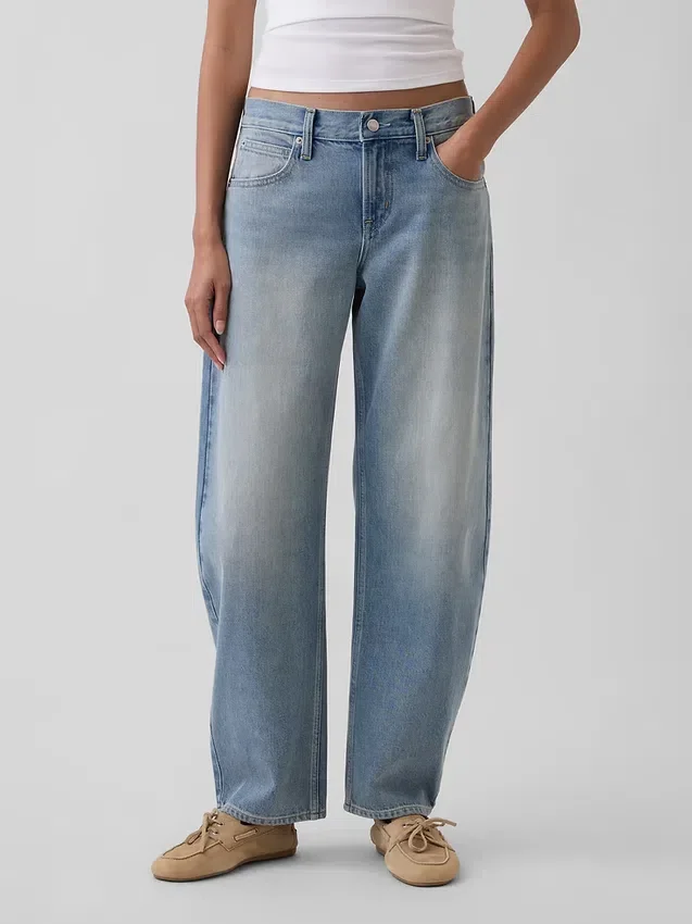 Low Rise Barrel Jeans