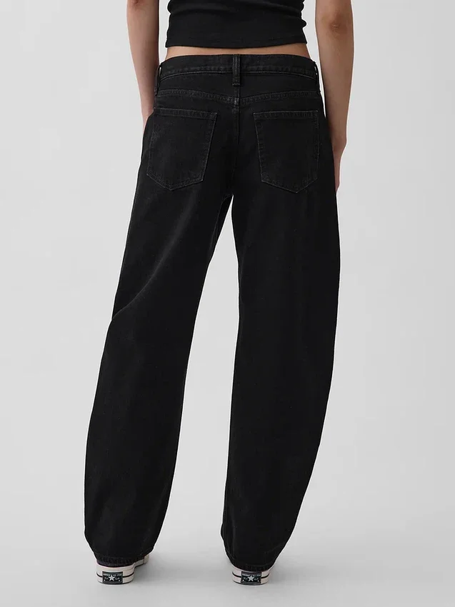 Low Rise Barrel Jeans