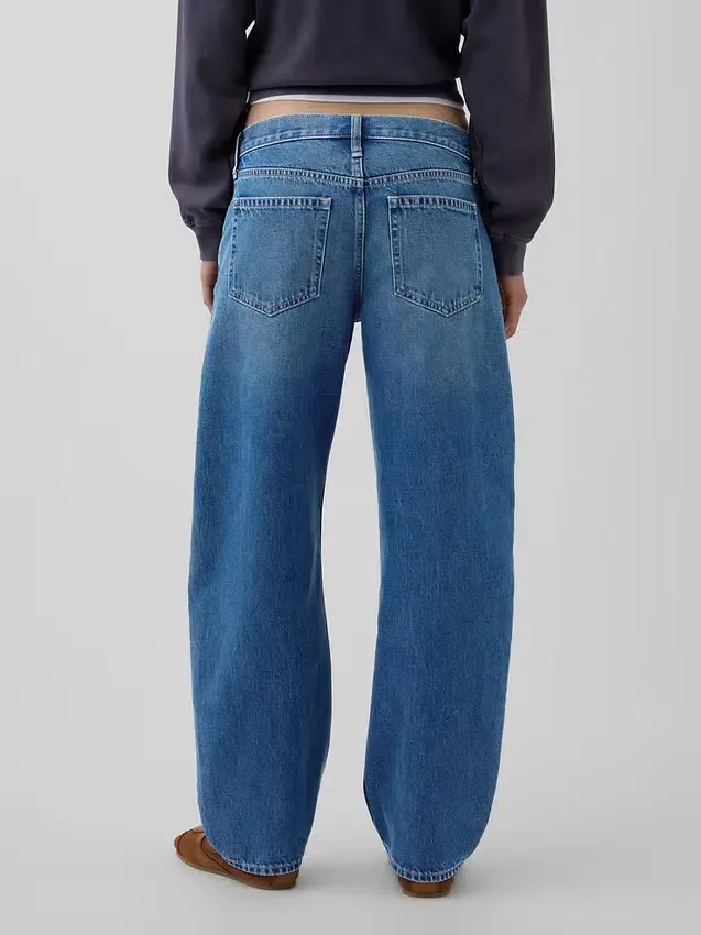 Low Rise Barrel Jeans