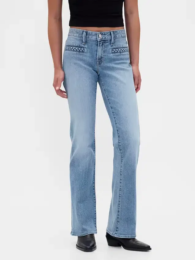 Low Rise Braided Pocket Long & Lean Jeans