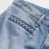 Low Rise Braided Pocket Long & Lean Jeans