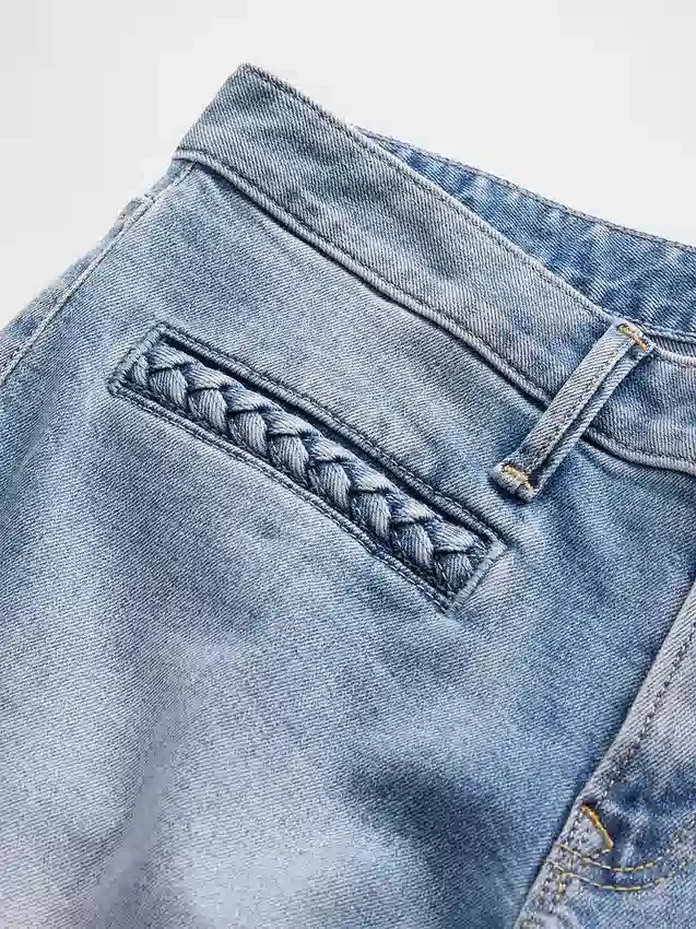 Low Rise Braided Pocket Long & Lean Jeans