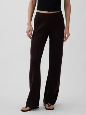 Low Rise Cotton-Blend Boot Sweater Pants