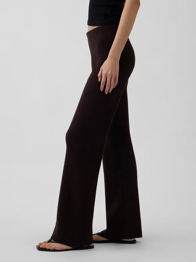 Low Rise Cotton-Blend Boot Sweater Pants