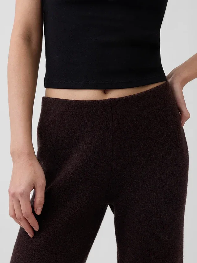 Low Rise Cotton-Blend Boot Sweater Pants
