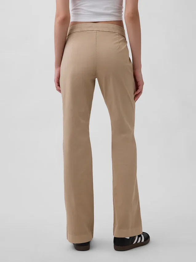 Low Rise Fitted Flare Khakis