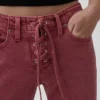 Low Rise Lace-Up '90S Slim Straight Jeans