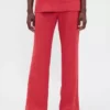 Low Rise Linen-Blend Flare Pants