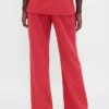 Low Rise Linen-Blend Flare Pants