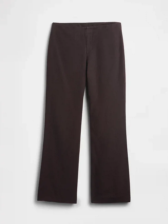 Low Rise Linen-Blend Flare Pants