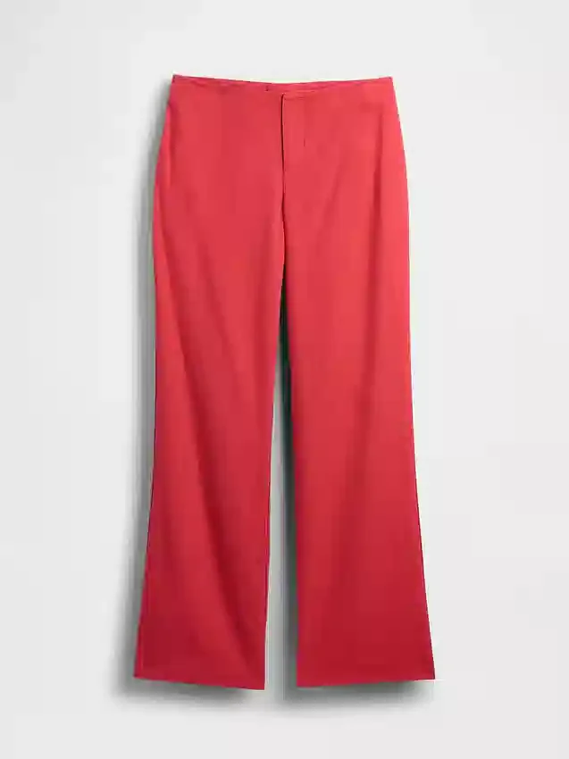 Low Rise Linen-Blend Flare Pants