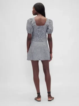 Low Rise Linen-Blend Mini Skort