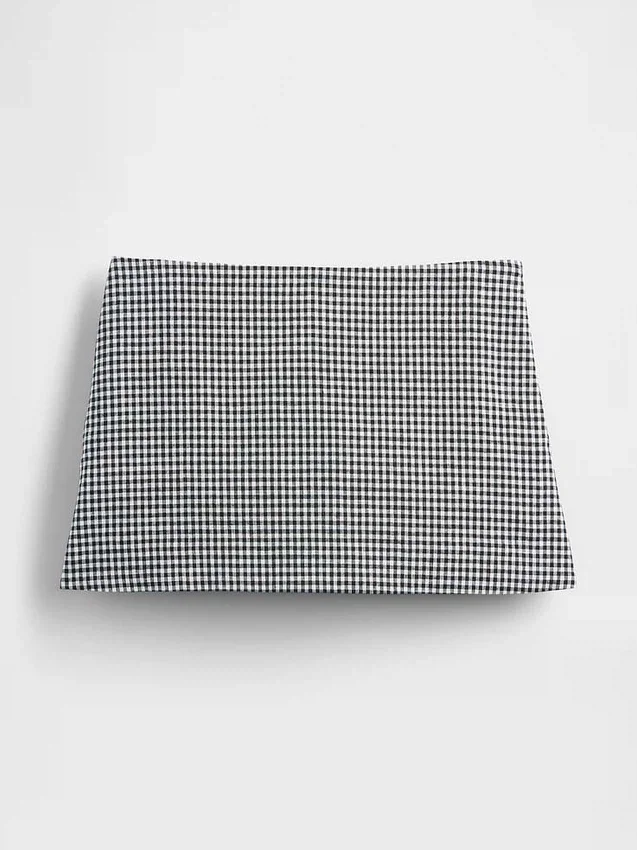 Low Rise Linen-Blend Mini Skort