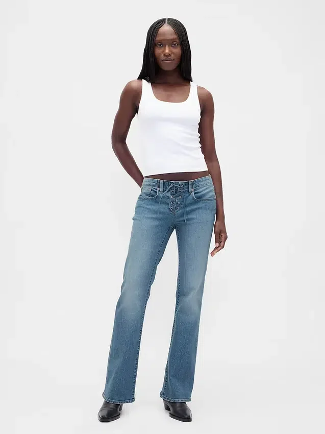 Low Rise Long & Lean Lace-Up Jeans