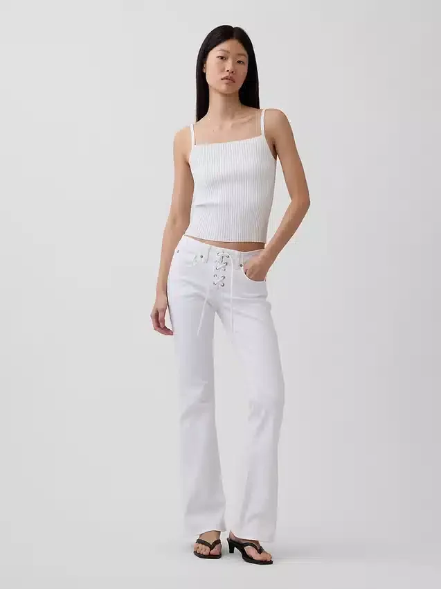 Low Rise Long & Lean Lace-Up Jeans