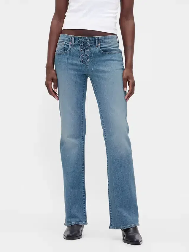 Low Rise Long & Lean Lace-Up Jeans