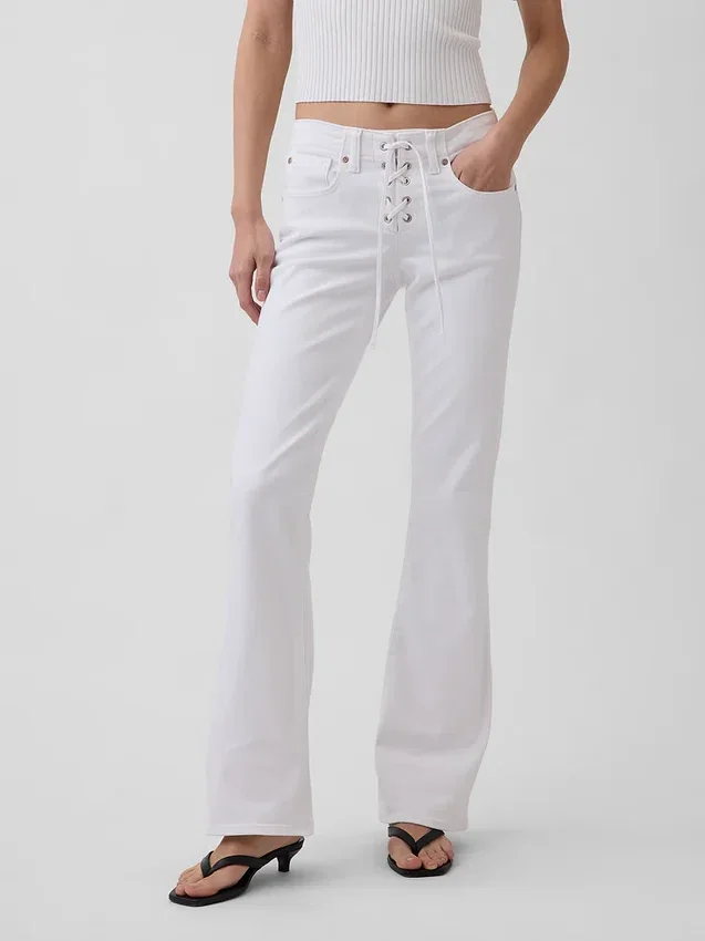 Low Rise Long & Lean Lace-Up Jeans