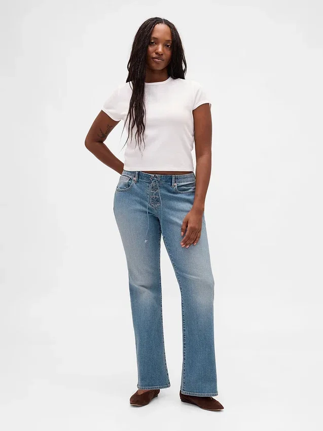 Low Rise Long & Lean Lace-Up Jeans