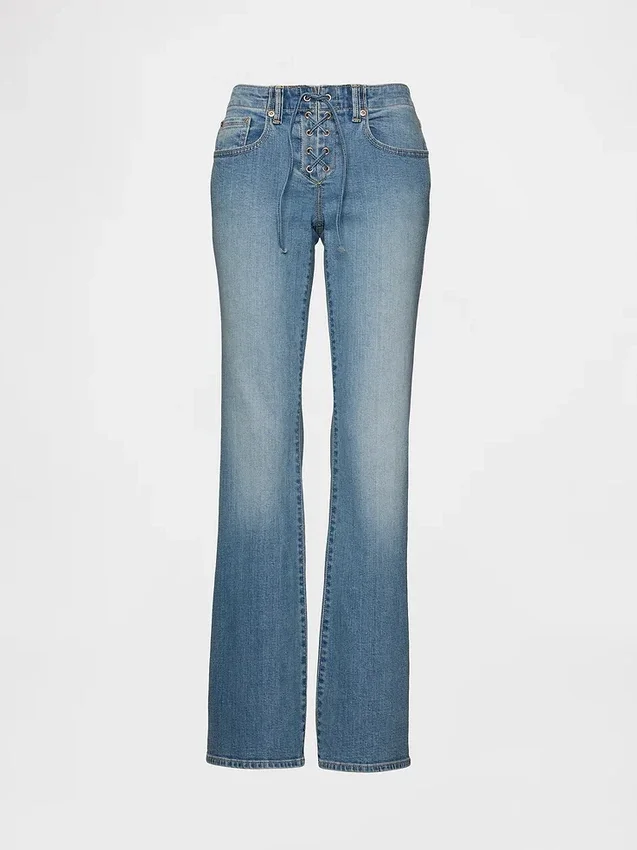Low Rise Long & Lean Lace-Up Jeans