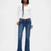 Low Rise Long & Lean Seamed Split-Hem Jeans