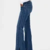 Low Rise Long & Lean Seamed Split-Hem Jeans