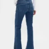 Low Rise Long & Lean Seamed Split-Hem Jeans
