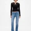 Low Rise Long & Lean Split-Hem Jeans