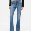 Low Rise Long & Lean Split-Hem Jeans