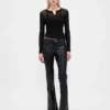 Low Rise Recycled Vegan Leather Long & Lean Pants
