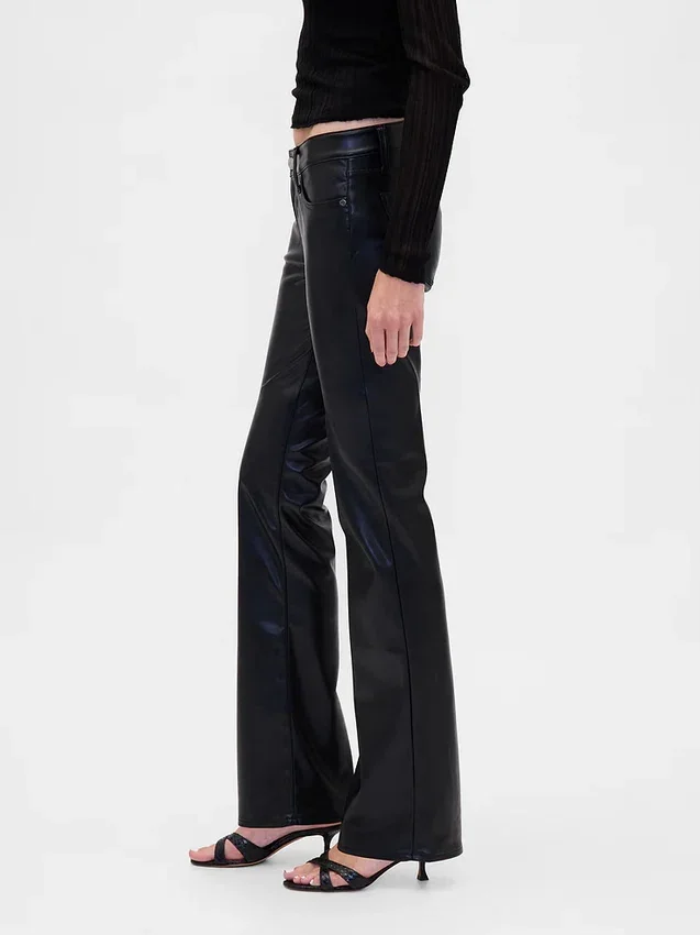 Low Rise Recycled Vegan Leather Long & Lean Pants