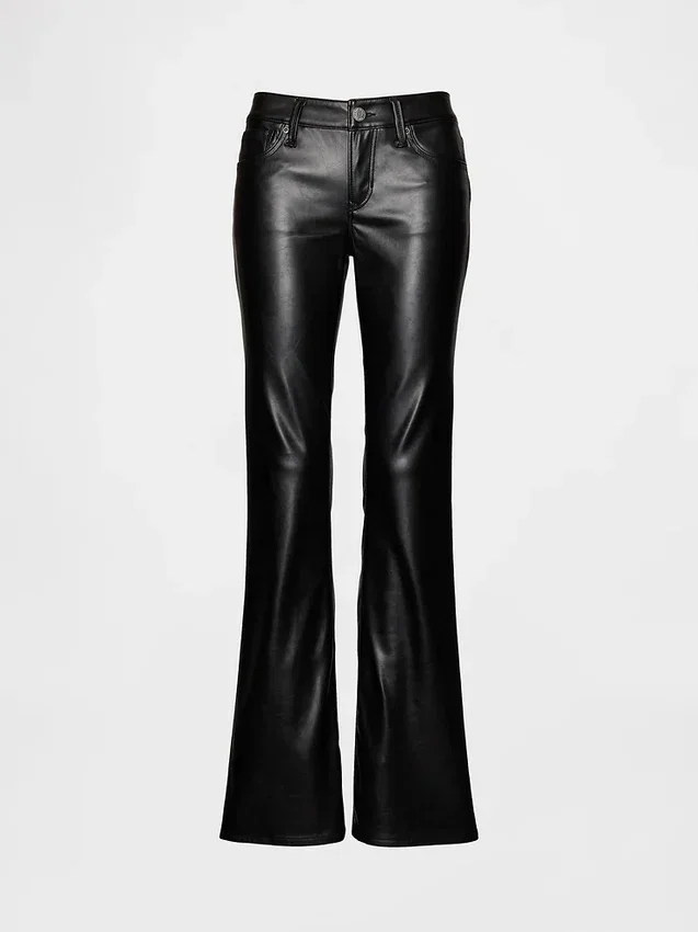 Low Rise Recycled Vegan Leather Long & Lean Pants