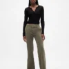Low Rise Relaxed Flare Khakis