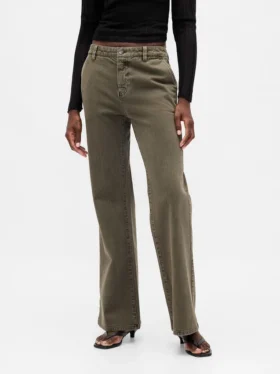 Low Rise Relaxed Flare Khakis