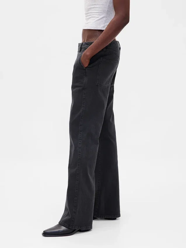 Low Rise Relaxed Flare Khakis