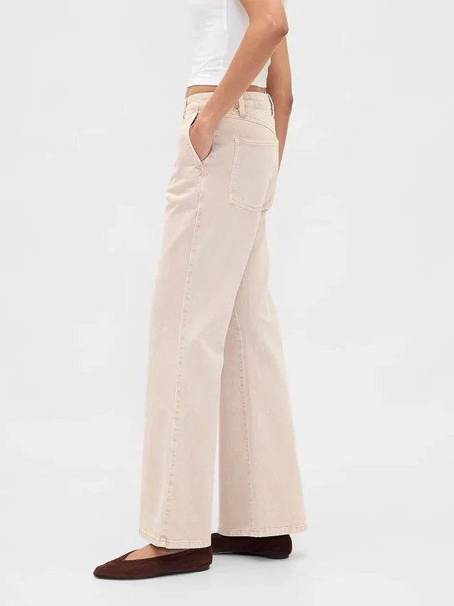 Low Rise Relaxed Flare Khakis