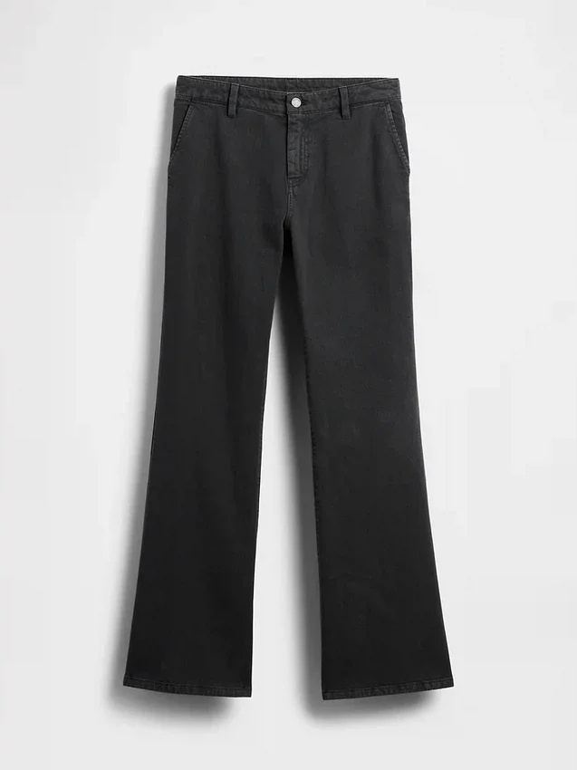 Low Rise Relaxed Flare Khakis