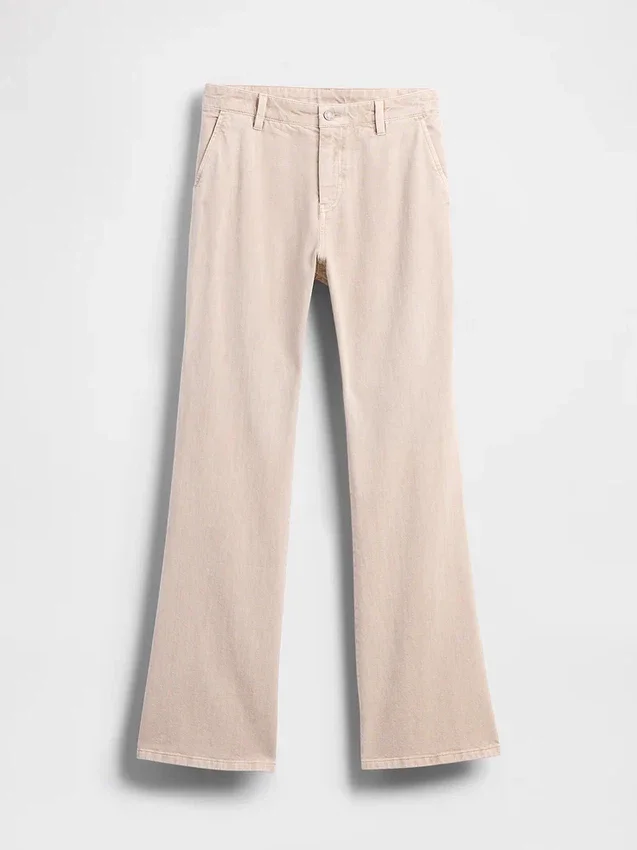 Low Rise Relaxed Flare Khakis