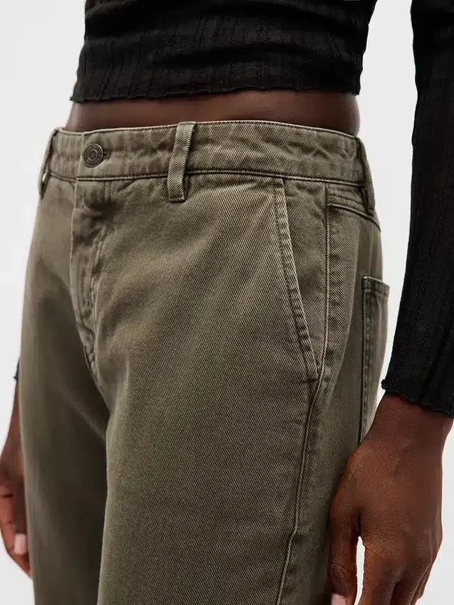 Low Rise Relaxed Flare Khakis