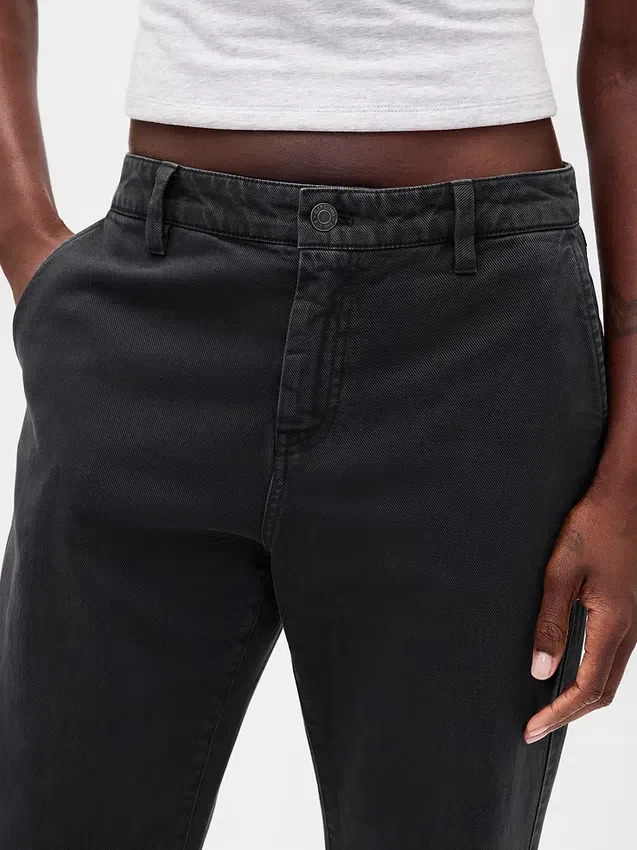 Low Rise Relaxed Flare Khakis