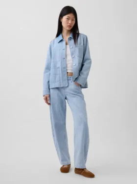 Low Rise Ultrasoft Barrel Jeans