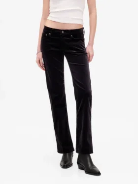 Low Rise Velvet ’90S Slim Straight Pants