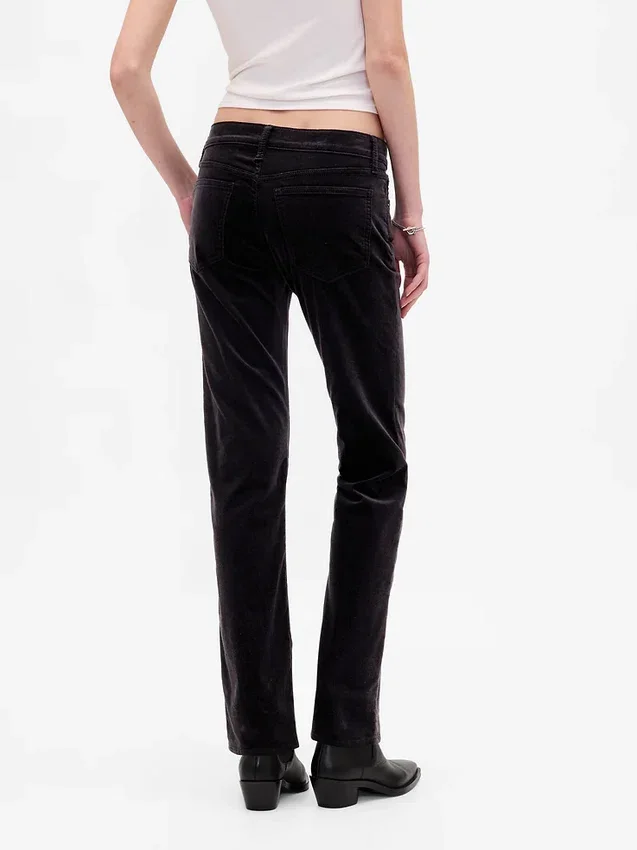 Low Rise Velvet '90S Slim Straight Pants