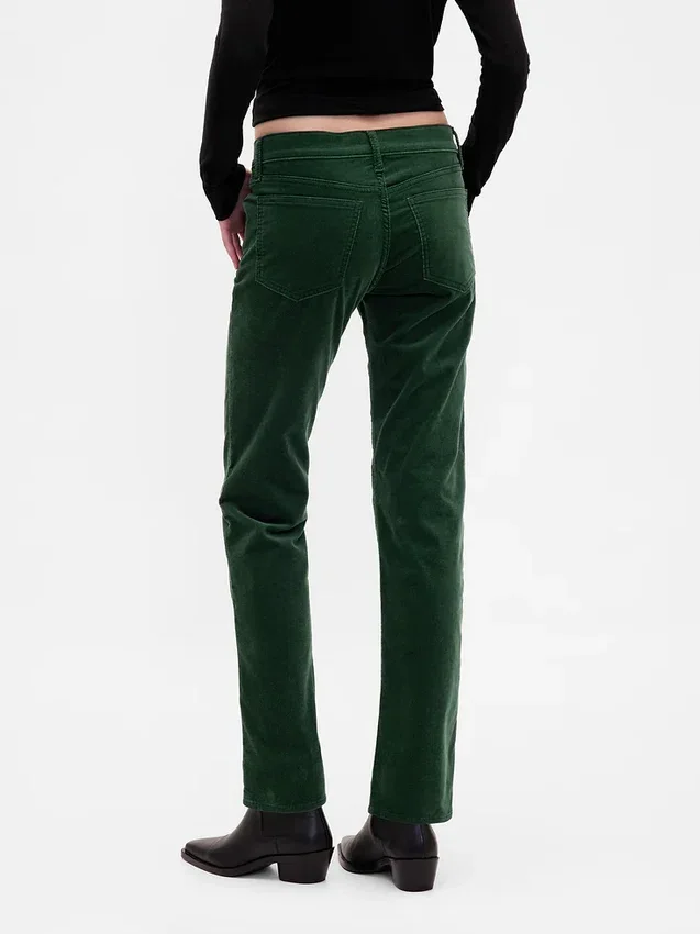 Low Rise Velvet '90S Slim Straight Pants