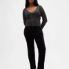 Low Rise Velvet '90S Slim Straight Pants