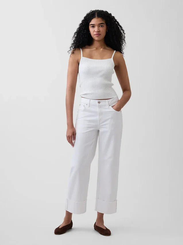 Low Slung Relaxed Crop Jeans