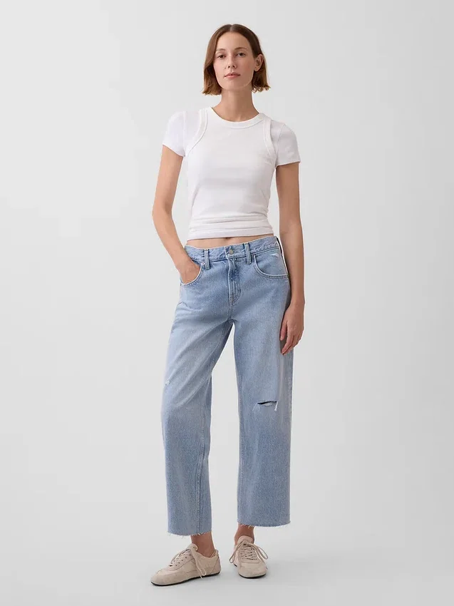 Low Slung Relaxed Crop Jeans