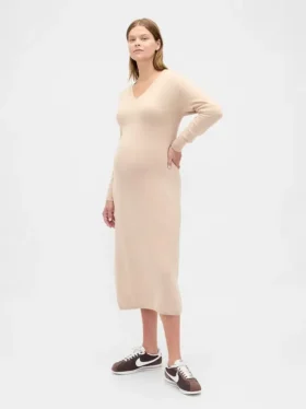 Maternity Cashsoft V-Neck Sweater Dress