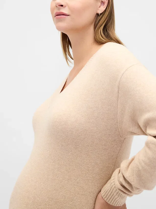 Maternity Cashsoft V-Neck Sweater Dress
