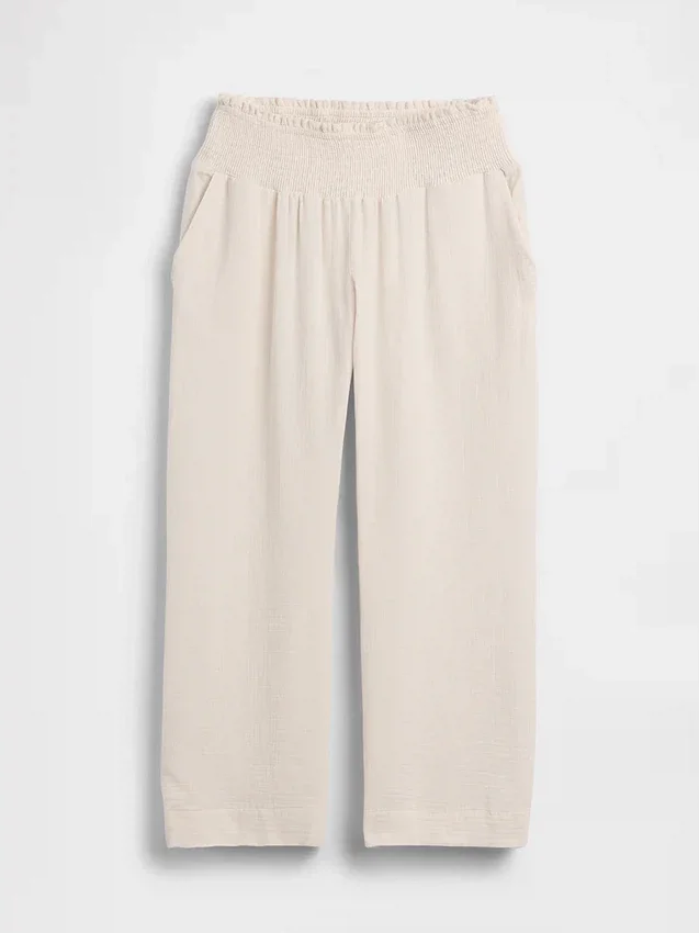 Maternity Cotton Gauze Full Panel Pants
